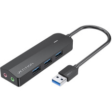 USB 3.0 centrmezgls ar 3 portiem un 2x TRS 3,5 mm CHIBB skaņas karti