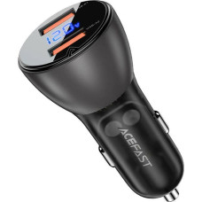 Acefast Car Charger Acefast B7, 45W, 2x USB, with display (black)