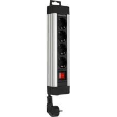 REV Outlet Strip   4-fold 1,9m Supraline w. switch silver