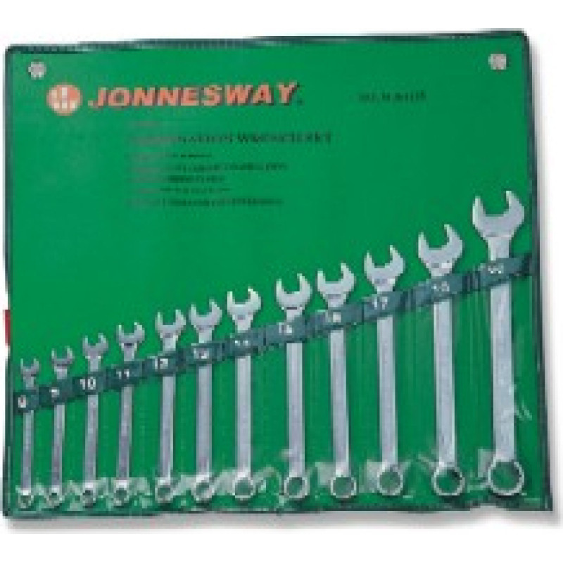 Jonnesway KLUCZE PŁASKO-OCZKOWE KOMPLET 12szt. 8-22mm W26112S