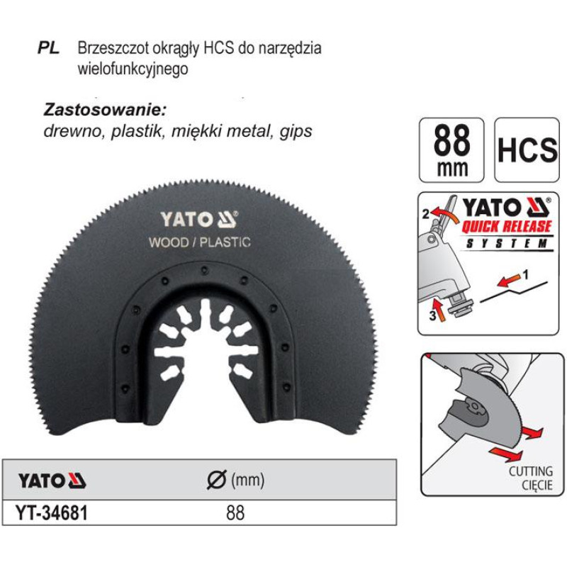 Yato BRZESZCZOT OKRĄGŁY DO NARZĘDZIA WIELOFUNKCYJNEGO HCS 34681