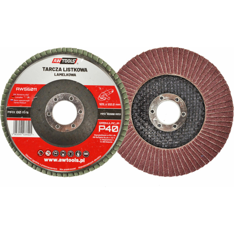 Awtools AW CORUNDUM ABRASIVE FLAP DISC 125mm P100