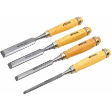 Awtools AW WOOD CHISEL SET 6-24mm 4pcs/ WOOD HANDLE