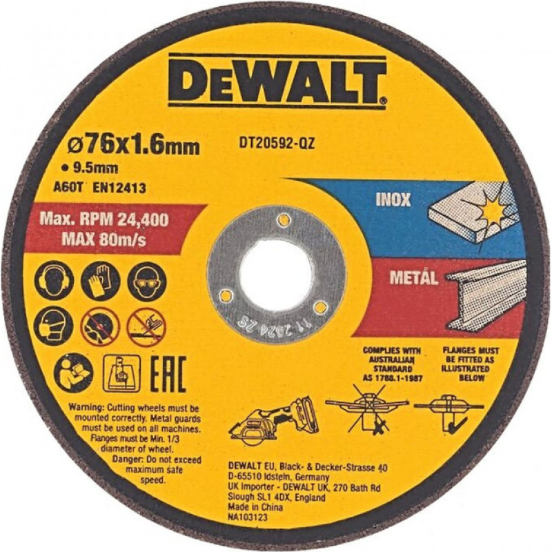 Dewalt TARCZA METAL  76x1,6mm DO DCS438