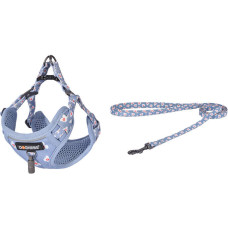 Dogness cat leash+harness walking set (light blue)