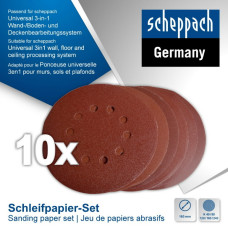 Scheppach Velcro slīppapīra komplekts CG Ø180mm P40/80/120/180/240, Scheppach