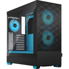 Fractal Design Pop Air RGB cyan Core TG Clear Tint, Tower Case (black/light blue)