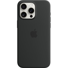 Apple silicone case with MagSafe, mobile phone case (black, iPhone 15 Pro Max)