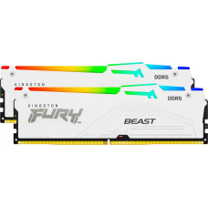 Kingston FURY DDR5 - 32GB - 6000 - CL - 30 (2x 16 GB) dual kit, RAM (white, KF560C30BWEAK2-32, FURY Beast RGB, INTEL XMP, AMD EXPO)