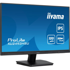 Iiyama ProLite XU2493HSU-B7, LED monitor - 23.8 - black (matt), FullHD, IPS, Adaptive-Sync, 100Hz panel