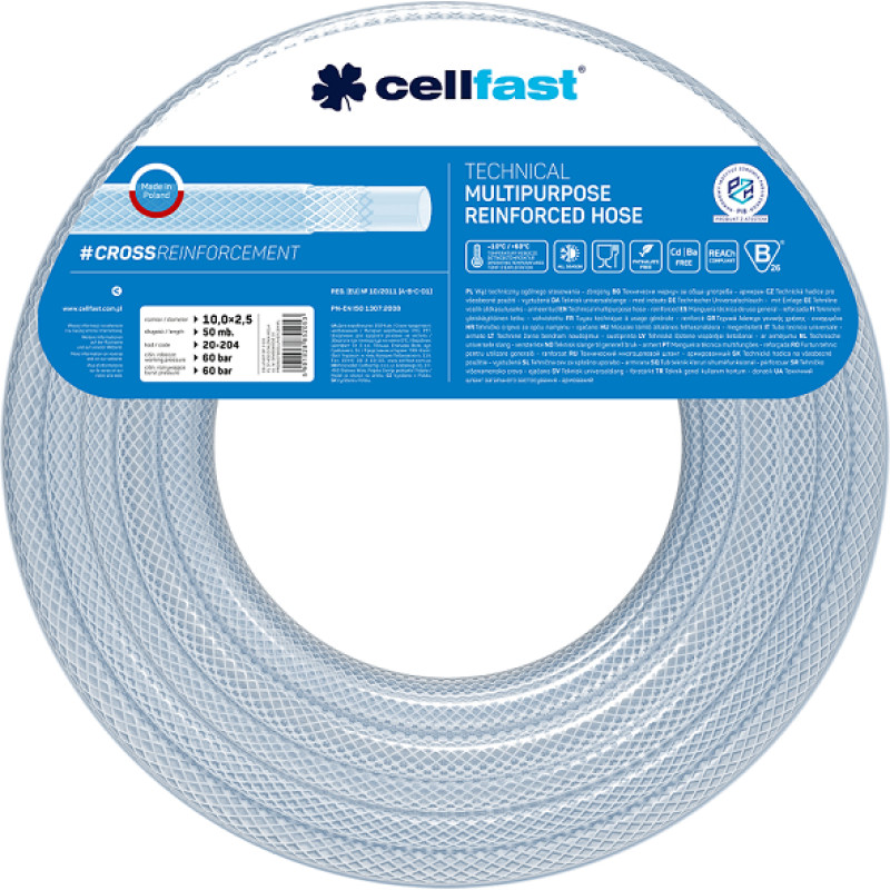 Cellfast WĄŻ TECHNICZNY ZBROJONY 10,0x2,5x50mb