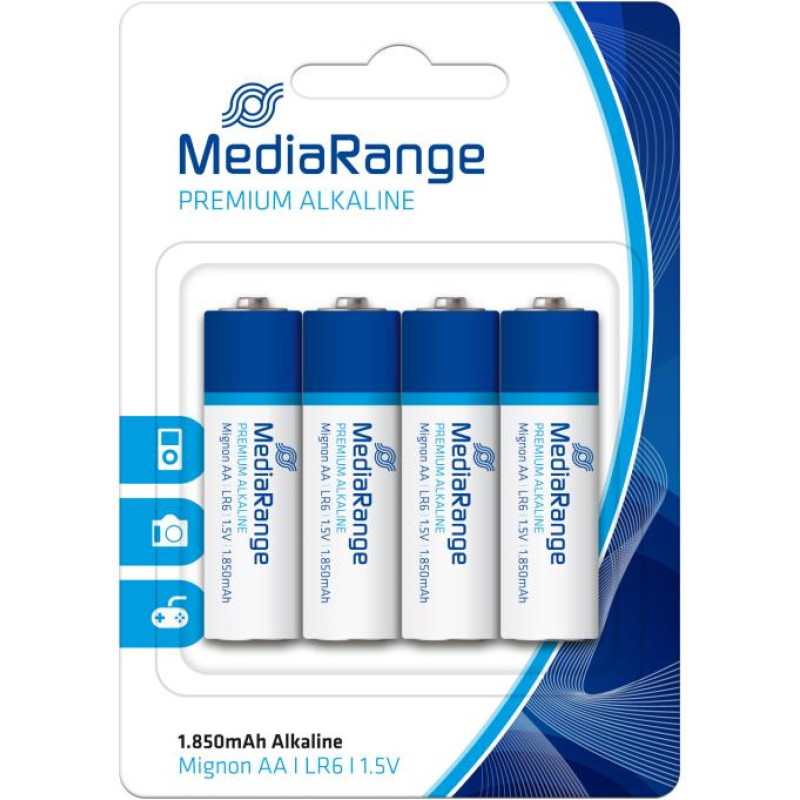 Mediarange BATTERY ALKALINE AA 1.5V/4PCS MRBAT104 MEDIARANGE