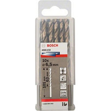 Bosch Metal twist drill HSS-Co, DIN 338,  6.5mm (10 pieces, working length 63mm)