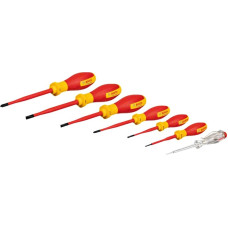 Bosch VDE screwdriver set PH/SL Professional, 7-piece (red/yellow, 6 VDE screwdrivers, phase tester SL3)