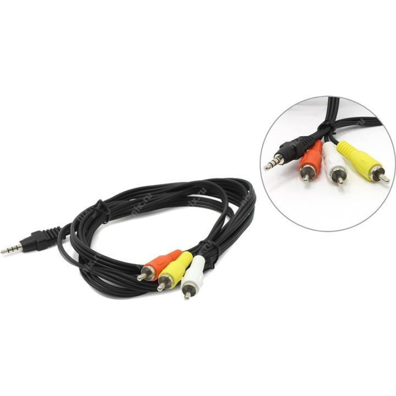 Gembird CABLE AUDIO 3.5MM 4PIN TO 3RCA/AV 2M CCA-4P2R-2M GEMBIRD