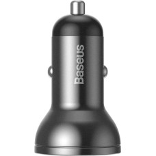 Baseus Ładowarka samochodowa Baseus z wyświetlaczem, 2x USB, 4,8A, 24W (szara)