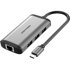 Vention Docking Station 6 in 1 USB-C do HDMI, 3x USB3.0, RJ45, PD Vention CNCHB 0,15m gray