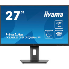 Iiyama ProLite XUB2797QSNP-B1, LED monitor - 27 -  black (matt), WQHD, IPS, USB-C dock, KVM switch, RJ45, 100Hz panel