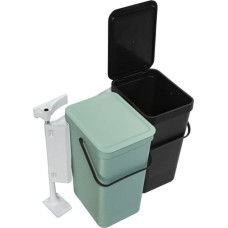 Brabantia Sort & Go Waste Bin 2 x 16 L Dark Grey & Jade Green