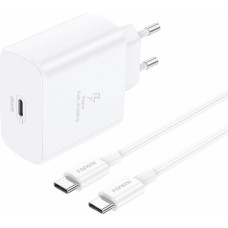 Foneng EU62 USB-C 45W mains charger + USB-C cable (white)