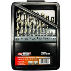 Awtools AW HSS-G WHITE TWIST DRILL BIT SET 19pcs /1-10mm/