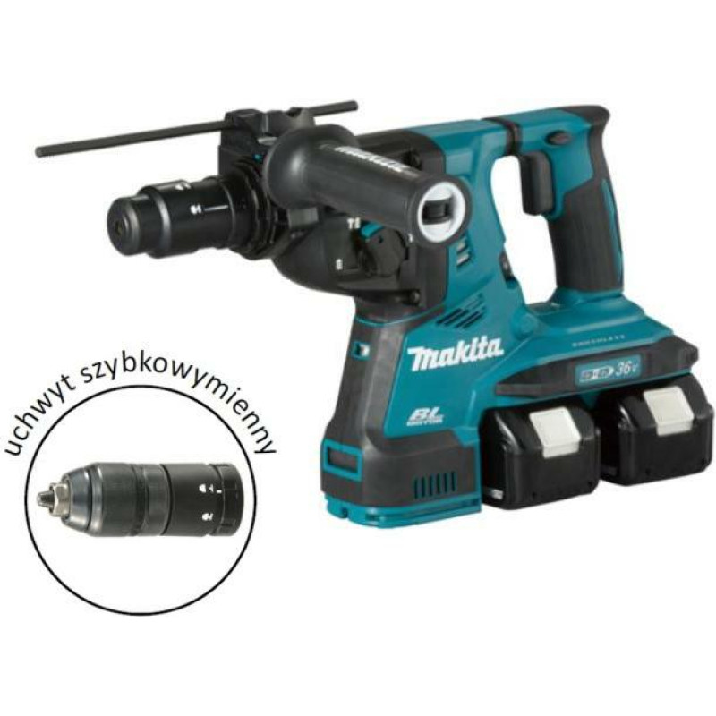 Makita MŁOT WIERCĄCO-KUJĄCY SDS-PLUS 2x18V 2,9J 2x5,0Ah +UCHWYT DHR280PT2J