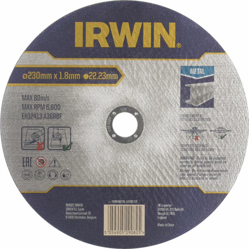 Irwin TARCZA DO CIĘCIA METALU PŁASKA 230mm x 1,8mm x 22,23mm