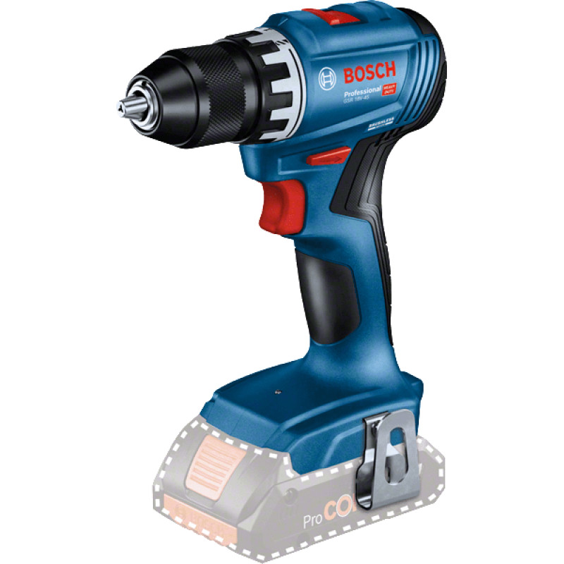 Bosch GSR 18V-45 Professional 500 RPM Bez atslēgas 900 g Melns, Zils