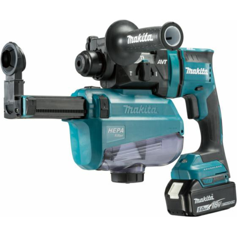 Makita MŁOTOWIERTARKA Z OPCJĄ KUCIA 18V 1,7J 2x5,0Ah + SYSTEM ODSYSANIA DX05  DHR182TWJU