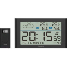 Hama Wetterstation Sylt mit Außensensor, Funk schwarz 222216