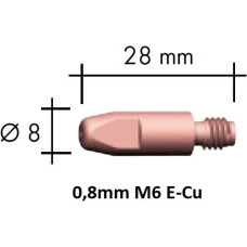 Binzel Kontaktdīze E-Cu M6x28x8-0,8mm, Binzel