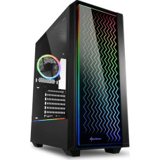 Sharkoon RGB LIT 200 tower case (black, front and side panel of tempered glass)