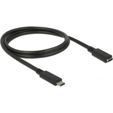 Delock USB 3.2 Gen 1 extension cable, USB-C male > USB-C female (black, 1 meter, SuperSpeed)