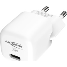 Ansmann Home Charger HC130PD-mini, 30 Watt, charger (white, 1x USB-C, GaN, PowerDelivery, Multisafe technology)