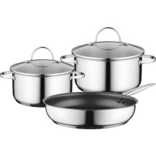 Bosch pot set HEZ9SE030, for induction (stainless steel, 3-part)