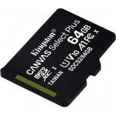 Kingston Memory card microSD 64GB Canvas Select Plus 100MB/s