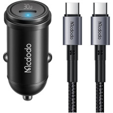 Mcdodo Car Charger McDodo CC-7493 65W With Mini White USB-C Cable With E-mark Chip 1m 100W (black)