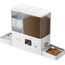 Rojeco 2 in 1 Pet Water Fountain 3.5L & Feeder 5L Button Verson (white)