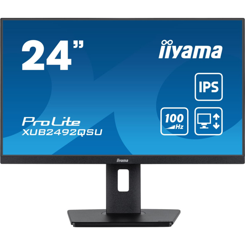 Iiyama ProLite XUB2492QSU-B1, LED monitor - 23.8 - black (matt), WQHD, IPS, AMD Free-Sync, 100Hz panel