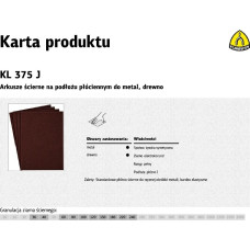 Klingspor ARKUSZE ŚCIERNE NA PODŁOŻU PŁ&Oacute;CIENNYM 230mm x 280mm KL375J gr. 36 /50szt.
