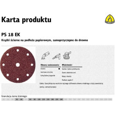 Klingspor KRĄŻEK ŚCIERNY SAMOPRZYCZEPNY 150mm  PS18EK gr.180 GLS1 /50szt.