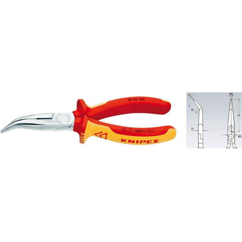 Knipex SZCZYPCE WYDŁUŻONE WYGIĘTE 160mm