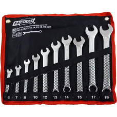 Awtools AW COMBINATION WRENCH SET 10pcs 6-19mm BLACK LINE