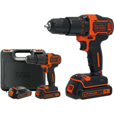 Black+Decker BLACK & DECKER DRILL DRIVE 18V BDCDD186KB 40NM 2X1 5AH