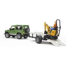 Bruder Professional Series Land Rover Defender with Trailer - CAT and Man - 02593