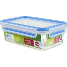 Emsa Clip & Close Frischhaltedose (transparent / blue, 1.0 liter, classical format)