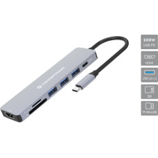 Conceptronic DONN19G dokstacija Vadu USB 3.2 Gen 1 (3.1 Gen 1) Type-C Pelēks