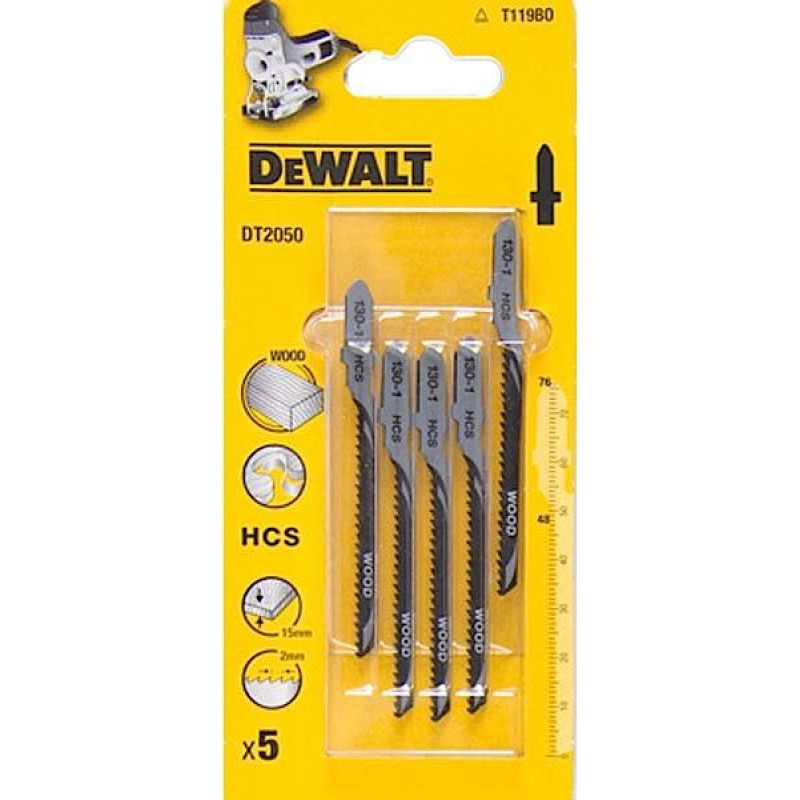 Dewalt BRZESZCZOT DO WYRZYNARKI  76x2mm T119B0 DREWNO /5szt.