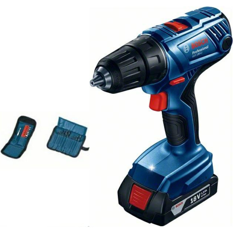 Bosch CORDLESS DRILL DRIVE 18V 54/21NM 2X2.0AH LI-ION + ACCESSORIES GSR 180-LI