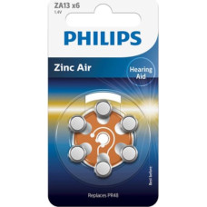 Philips 1x6 Philips Zinc-Air PR48 / 13 Hörgeräte Batterie